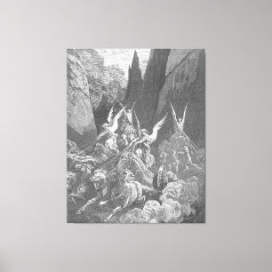 Impressão Em Tela Gustave Doré - Visão de Zacarias de Quatro Carruag