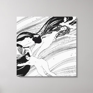 Impressão Em Tela Gustavo Klimt - arte japonesa surreal do sangue