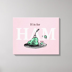 Impressão Em Tela "H é para HAM" Design de Alfabeto
