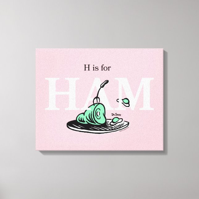 Impressão Em Tela "H é para HAM" | Design de Alfabeto (Frente)