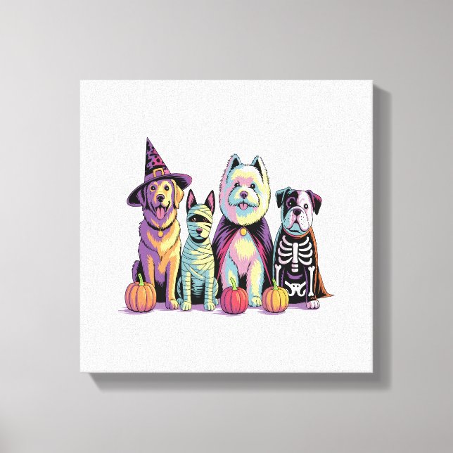 Impressão Em Tela Halloween Brush Squad Dog (Frente)
