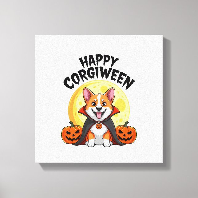 Impressão Em Tela Halloween Corgiween, Spooky Corgi Dog (Frente)