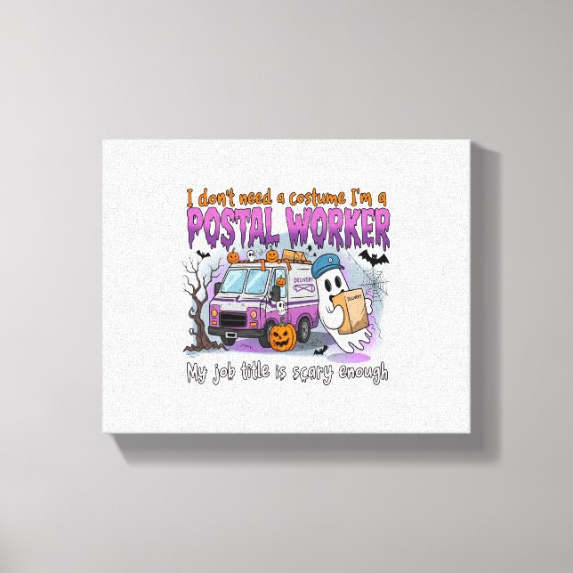 Impressão Em Tela Halloween Ghost, Empregado Postal (Frente)