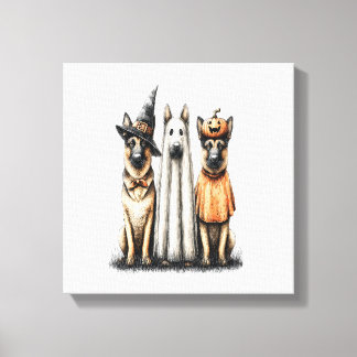 Impressão Em Tela Halloween Ghost German Shepherd Dog