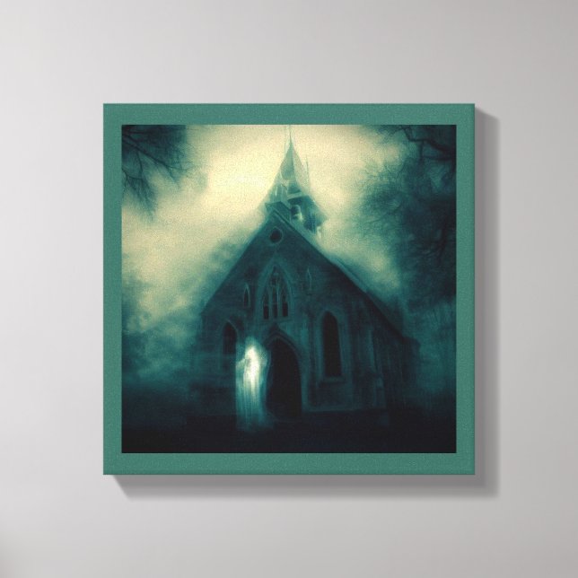 Impressão Em Tela Halloween - Igreja Assombrada 4 (Frente)