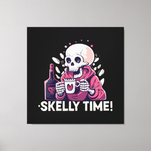 Impressão Em Tela halloween mas é hora do esqueleto