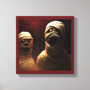 Impressão Em Tela Halloween - Múmias 3