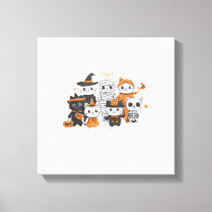 Impressão Em Tela halloween para Gato Fofinho de Esqueleto de Fantas