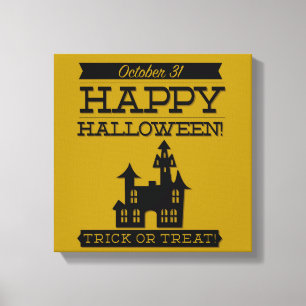 Impressão Em Tela Halloween, retrô tipográfico