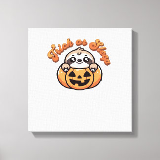 Impressão Em Tela Halloween Sloth Trick or Sleep Cute Sloth Pumpkin 