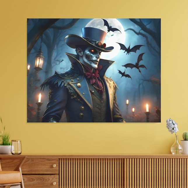 Impressão Em Tela Halloween Steampunk Southern Gentleman Zombie (Insitu(Sala de estar))