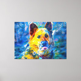 Impressão Em Tela Halo: Retrato de um German shepherd