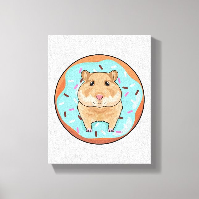 Impressão Em Tela Hamster with Donut (Frente)