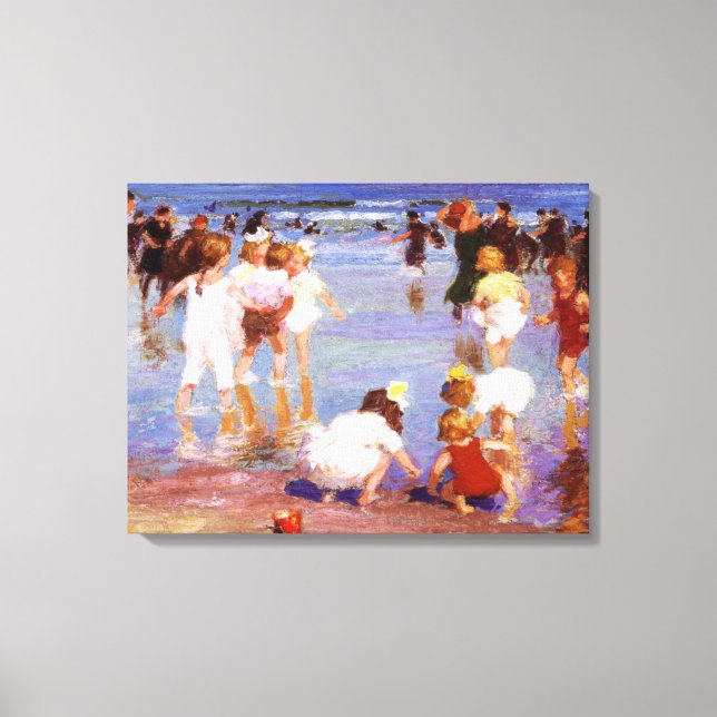 Impressão Em Tela Happy Days at Beach (por E.H. Potthast) (Frente)