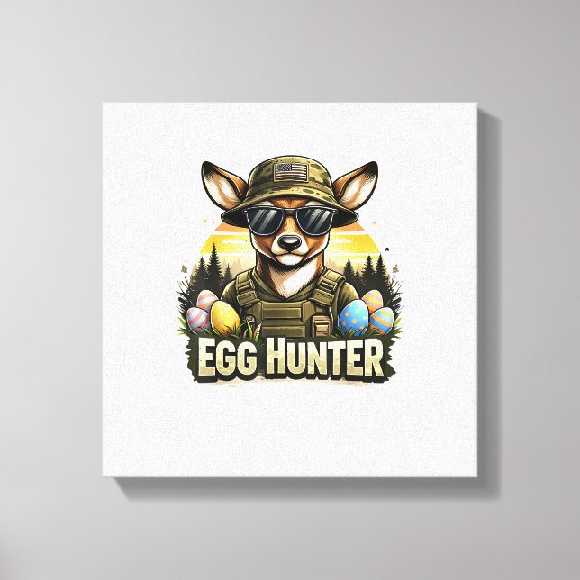 Impressão Em Tela Happy Easter Day Camo Funny Hunting Boys Men Easte (Frente)