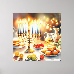 Impressão Em Tela Happy Hanukkah