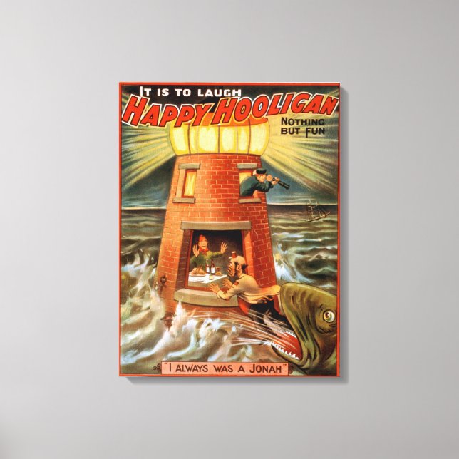 Impressão Em Tela Happy Hooligan Lighthouse e Jonah Play (Frente)