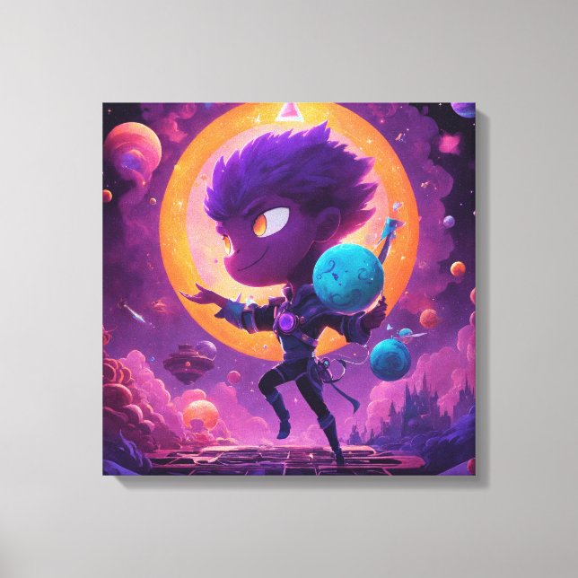 Impressão Em Tela Harmonia Celestial: Arte de Visão Espacial Estétic (Frente)