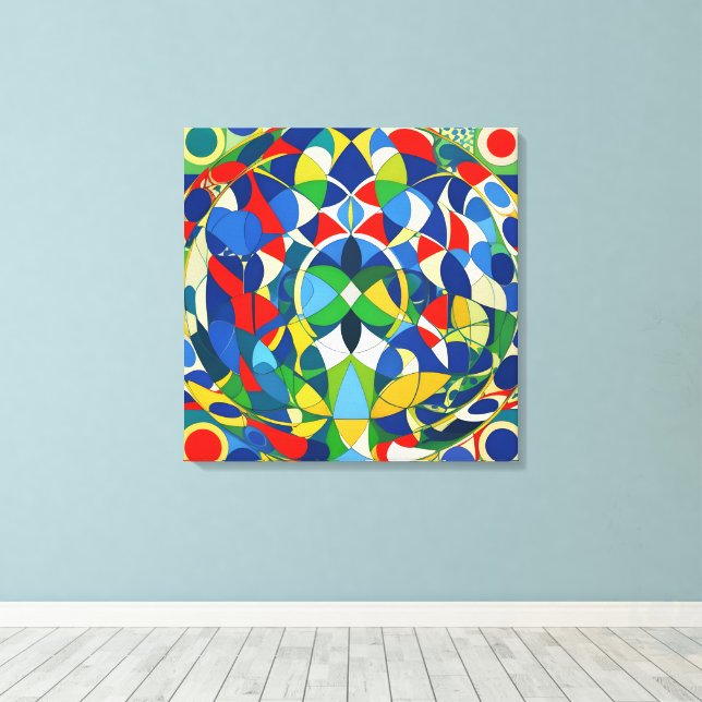 Impressão Em Tela Harmonia Geométrica (Insitu(piso de madeira))