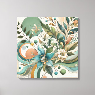 Impressão Em Tela Harmonia Geométrica Floral