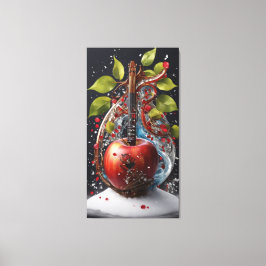 Impressão Em Tela Harmonia no Bloom: Maçã Flor Cristal com Coração