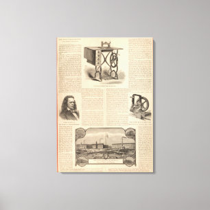 Impressão Em Tela Harmonização Sewing de Howe com o esboço do