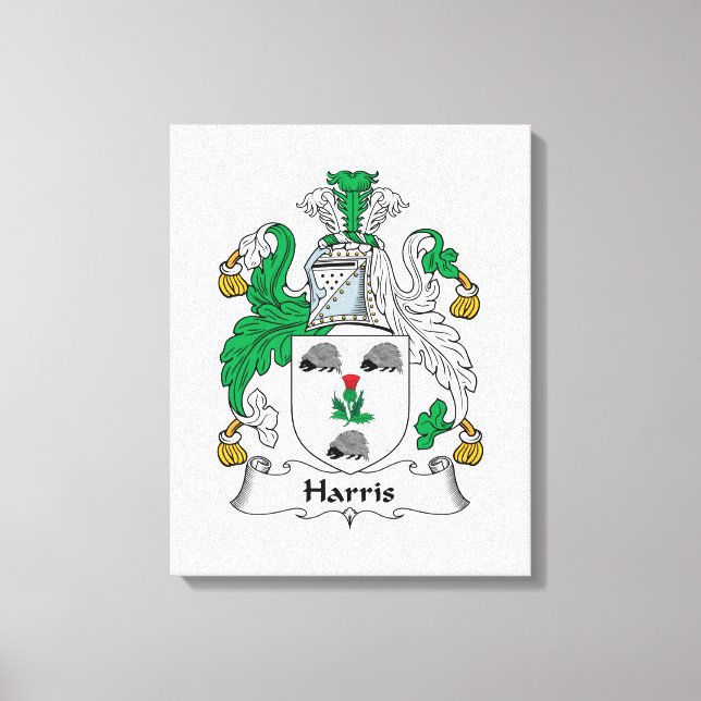 Impressão Em Tela Harris Family Crest (Frente)