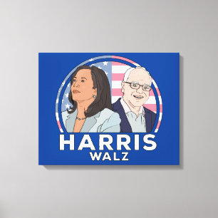 Impressão Em Tela Harris Walz Election