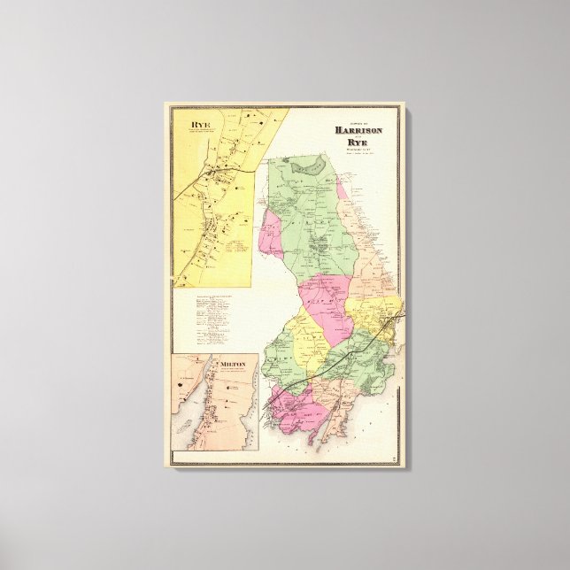 Impressão Em Tela Harrison, cidades de Rye (Frente)