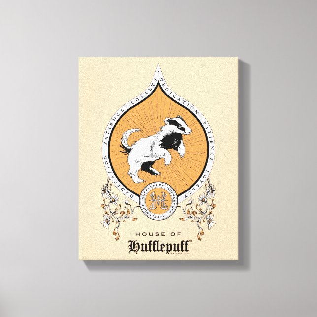 Impressão Em Tela HARRY POTTER™ | Desenho Delicado HUFFLUFF™ Crest (Frente)