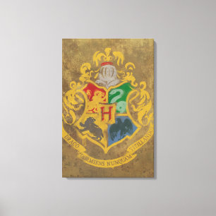 Impressão Em Tela Harry Potter   Hogwarts Crest - Preto e Branco