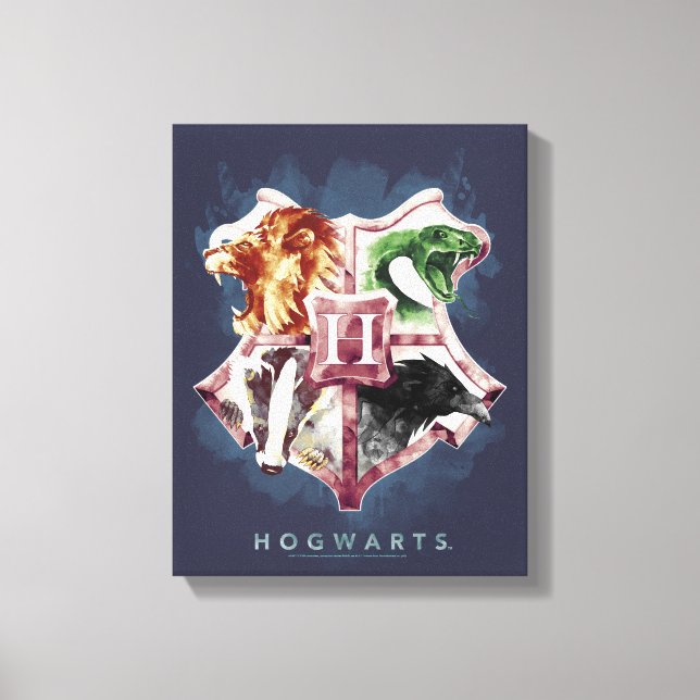 Impressão Em Tela Harry Potter | HOGWARTS™ Crest Watercolor (Frente)