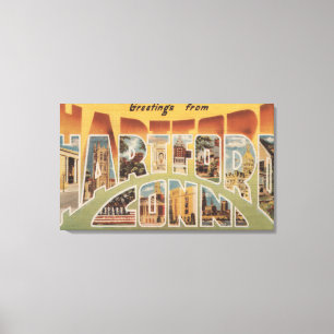 Impressão Em Tela Hartford, Connecticut - Cenas com Letra Grande 2