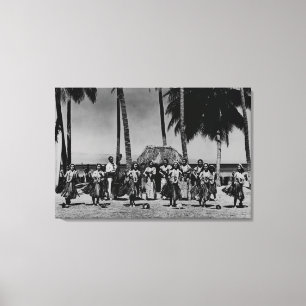 Impressão Em Tela Havaí - linha de dança das meninas de Hula