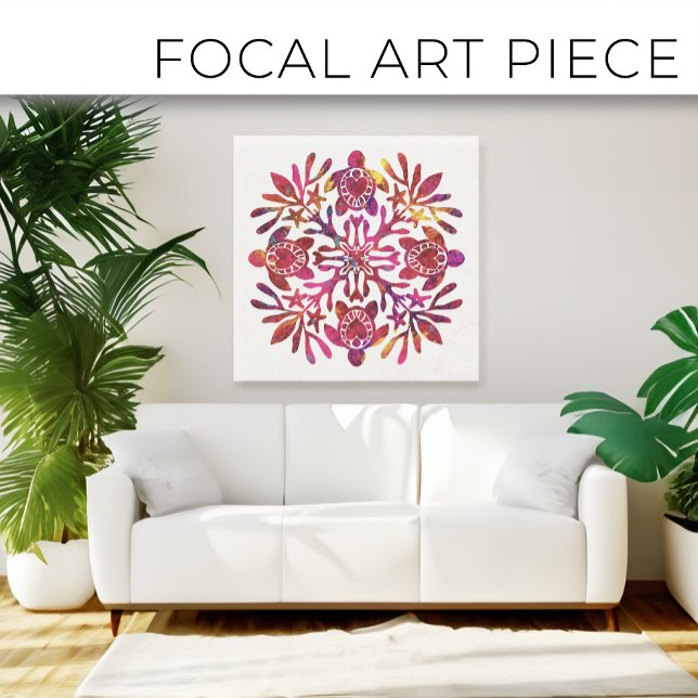 Impressão Em Tela Havaiana Quilt Honu (tartaruga marinha) (Criador carregado)