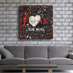 Impressão Em Tela Hawaii Black Sand Beach Heart Photo You More<br><div class="desc">"Te amo mais". Tenho sorte de ter visto esta rocha coral em forma de coração, enquanto caminhava nesta praia de areia preta da Grande Ilha do Havaí no final da tarde. Um maravilhoso lembrete de amor sempre que você decora com esta impressionante, gráfica, tela de desenho fotográfico. Faz um presente...</div>