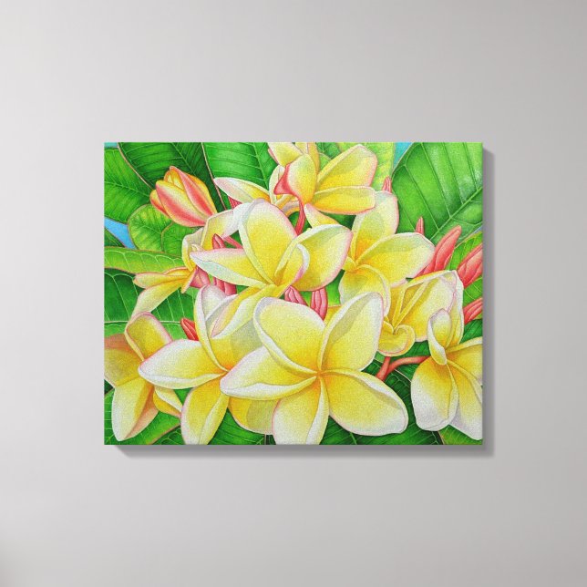 Impressão Em Tela Hawaiian Frangipani (Frente)