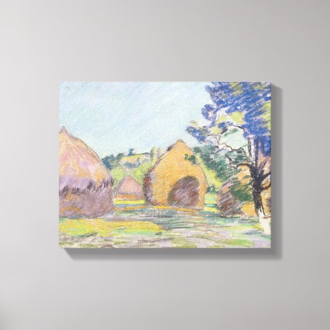 Impressão Em Tela Haystacks em Santo-Cheron (Frente)