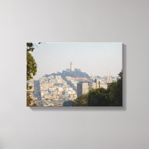 Impressão Em Tela Hazy Coit Tower, San Fancisco, Califórnia