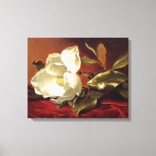 Impressão Em Tela Heade - Uma Magnólia em Veludo Vermelho