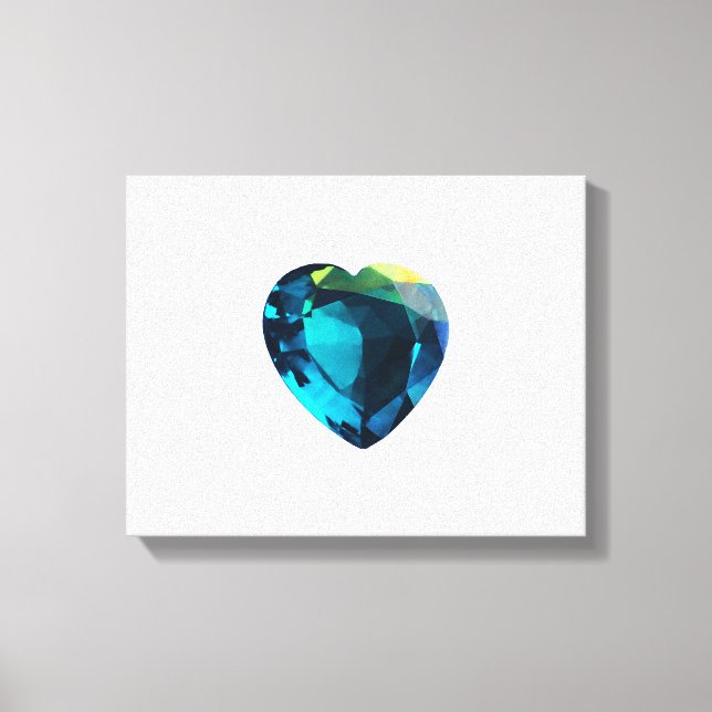 Impressão Em Tela Heart Aquamarine (Frente)