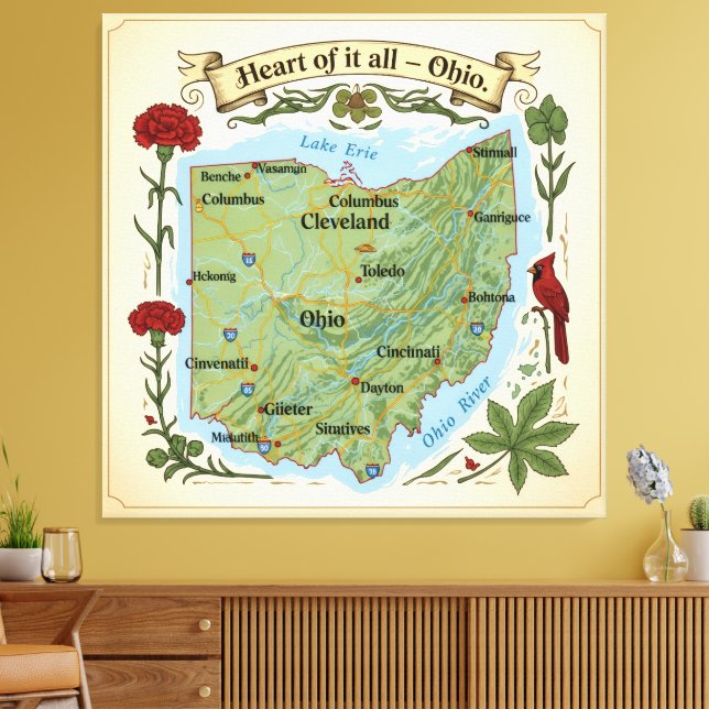 Impressão Em Tela Heart of It All — Ohio Boards (Insitu(Sala de estar))