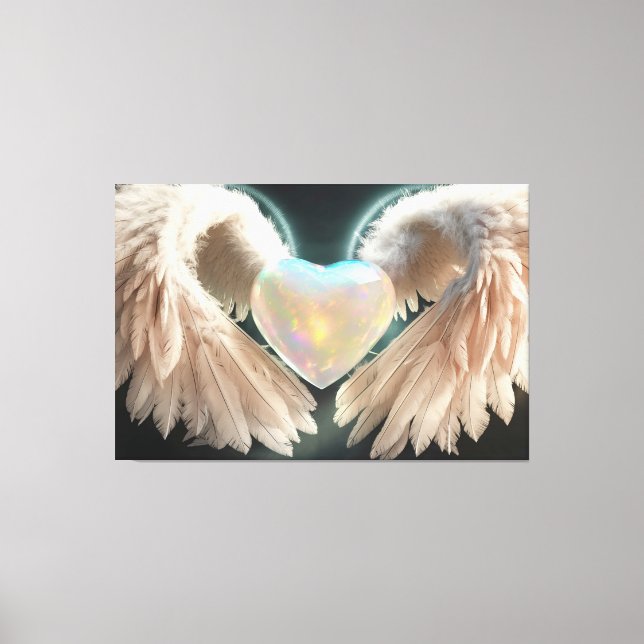 Impressão Em Tela *~* Heart White Angel Wings AP78 Opal (Frente)