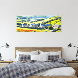 Impressão Em Tela "Hearthdale" Wide Landscape Yorkshire Dales Cena