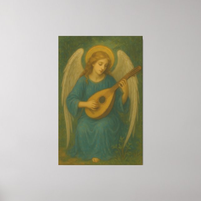 Impressão Em Tela Heavenly Music Angel – Golden Halo Harp-Lute Guard (Frente)