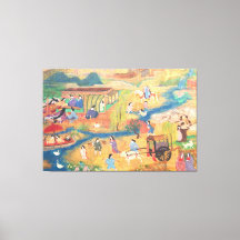 Heian Courtyard Scene: Tales from a Gilded Scroll