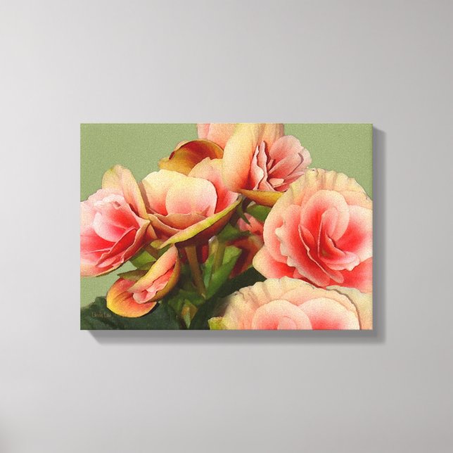Impressão Em Tela Heirloom Begonias 2 (Frente)