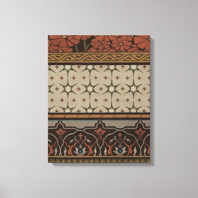 Impressão Em Tela Heirloom Têxtil com Padrões Decorativos (Frente)