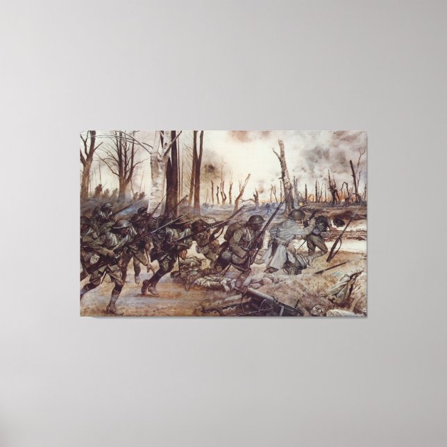 Impressão Em Tela Hell Fighters From Harlem by H. Charles McBarron (Frente)