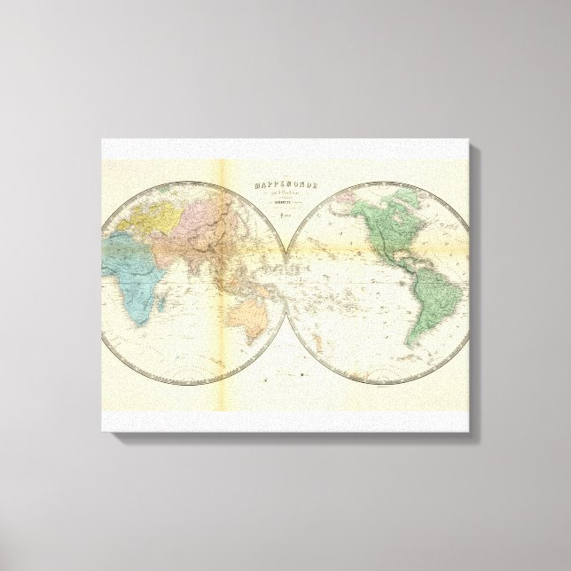 Impressão Em Tela Hemisférios Oriental e Ocidental (Frente)